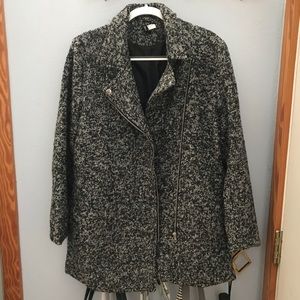 H&M marled moto coat, 14